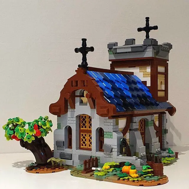 Main image of ZITIANYOUBUILD MOC-148387 Medieval Church with Small Garden for Medieval Town 1636 Parts