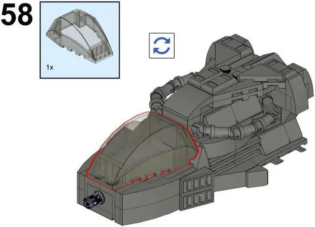 Alt view image 2 of 6 - ZITIANYOUBUILD Custom MOC-126424 Wraith-Dart Space Wars Ship Sci-Fi Spacecraft Model 242 Parts