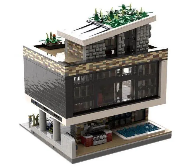 Alt view image 3 of 3 - ZITIANYOUBUILD Custom MOC-168504 Modern Eco-Villa Model(3955PCS) Toys Gift for Christmas