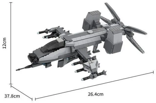 Alt view image 2 of 3 - ZITIANYOUBUILD Custom MOC-207766 Close Support Helicopter Gunship Building Blocks Set (731PCS)