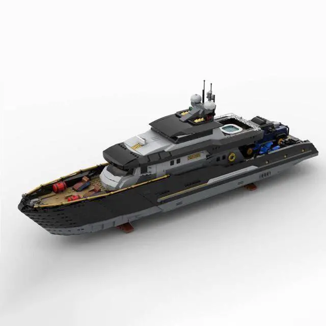 Alt view image 3 of 3 - ZITIANYOUBUILD Custom MOC-185307 1/30 Scale Explorers Yacht Model with Full Interior(4369PCS)