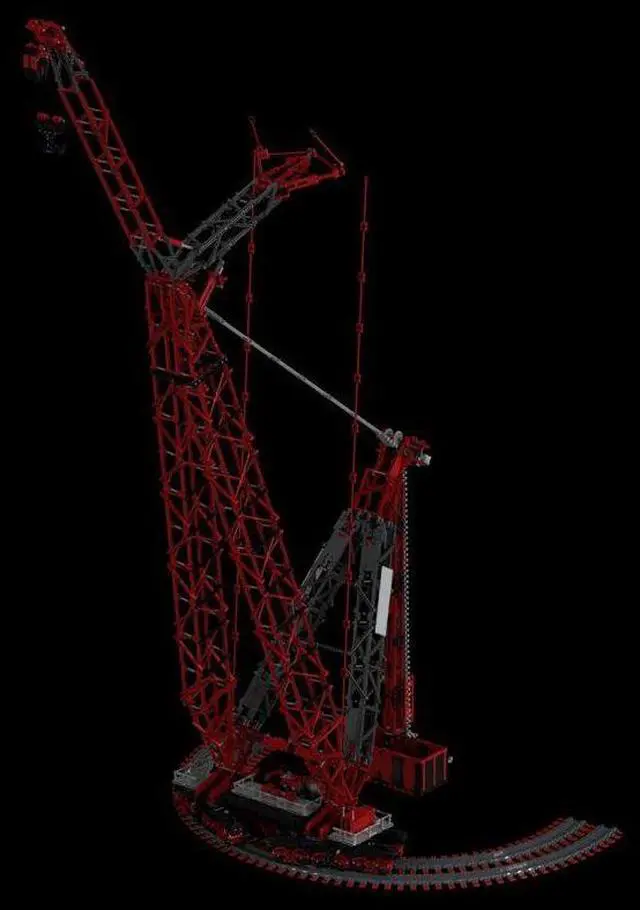 Alt view image 3 of 3 - ZITIANYOUBUILD Custom MOC-195537 Mammoet SK6000 Large Ring Track Crane with Motor Kit (7983PCS)