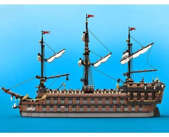Alt view image 2 of 3 - ZITIANYOUBUILD Custom MOC-160411 Pirate Ship Model(5956PCS) Toys Gift for Christmas