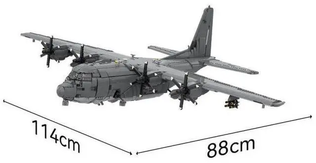 Alt view image 2 of 3 - ZITIANYOUBUILD Custom MOC-217633 1/35 Scale AC-130J Ground-attack Aircraft Helicopter (5444PCS)