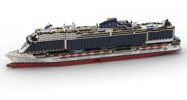 Alt view image 3 of 3 - ZITIANYOUBUILD Custom MOC-116714 MSC Seashore Cruise Ship (6270 Parts) Toys Gift for Christmas