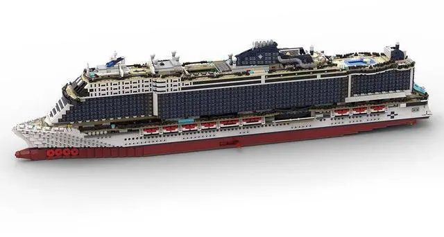 Alt view image 2 of 3 - ZITIANYOUBUILD Custom MOC-116714 MSC Seashore Cruise Ship (6270 Parts) Toys Gift for Christmas