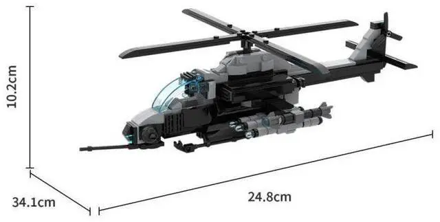 Alt view image 2 of 3 - ZITIANYOUBUILD Custom MOC-217189 Helicopter AH-1 Colibri Building Blocks Set (431PCS)