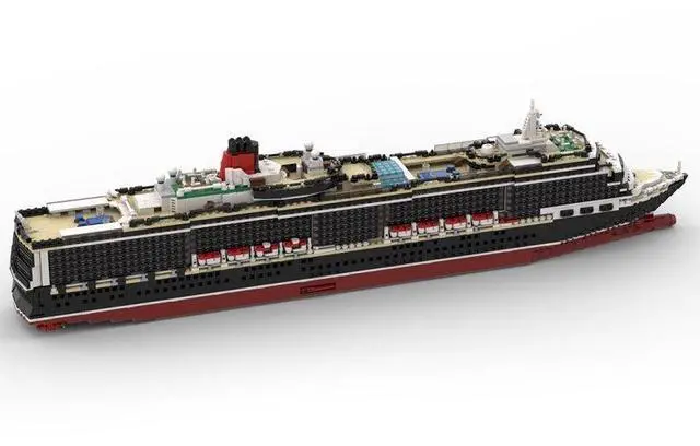 Alt view image 2 of 3 - ZITIANYOUBUILD Custom Moc-113635  The Beautiful Panamax Cruise Ship (5196 Parts) Scale:  1:375