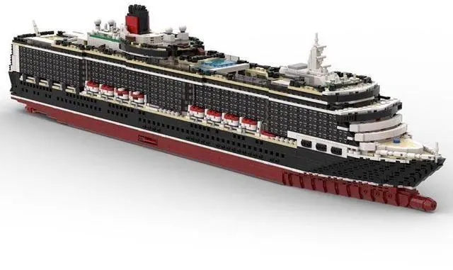 Alt view image 3 of 3 - ZITIANYOUBUILD Custom Moc-113635  The Beautiful Panamax Cruise Ship (5196 Parts) Scale:  1:375