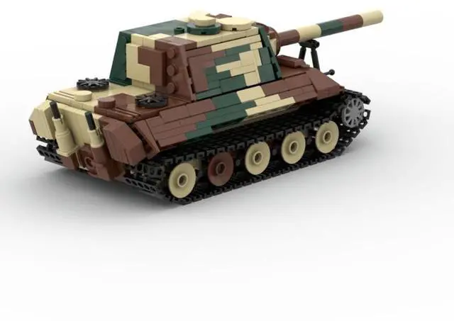 Alt view image 2 of 3 - ZITIANYOUBUILD Custom MOC-219047 1/45 Scale WWII Jagdtiger Building Blocks Set (598PCS)