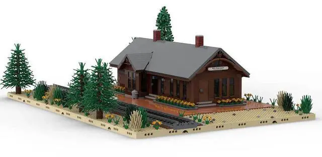 Main image of ZITIANYOUBUILD Custom MOC-93402- Union Pacific Depot Kit Carson Colorado(4889 pcs) Toys Gift