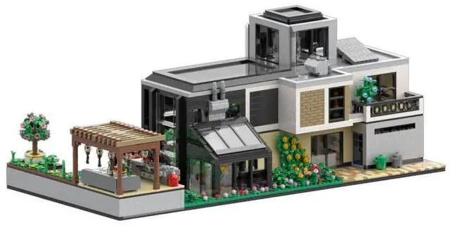 Alt view image 2 of 3 - ZITIANYOUBUILD Custom MOC-151755 Modern Glass Villa Architecture Model(4759PCS) Toys Gift