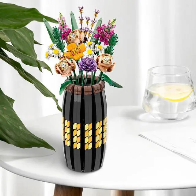 Alt view image 2 of 3 - ZITIANYOUBUILD Custom Black Vase Large Mouth 533 Pieces For Flower Bouquet Botanical Bouquet