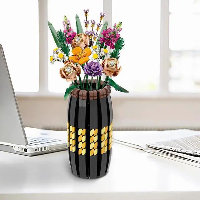 Alt view image 3 of 3 - ZITIANYOUBUILD Custom Black Vase Large Mouth 533 Pieces For Flower Bouquet Botanical Bouquet