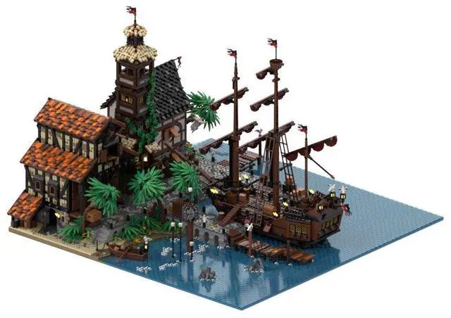 Main image of ZITIANYOUBUILD Custom MOC-114510 Port Sauvage Pirate Town (14428 Parts) Toys Gift for Christmas