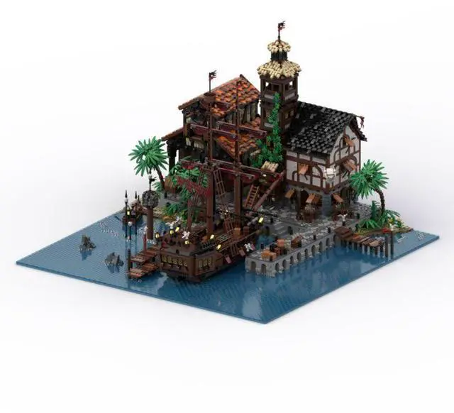 Alt view image 2 of 3 - ZITIANYOUBUILD Custom MOC-114510 Port Sauvage Pirate Town (14428 Parts) Toys Gift for Christmas