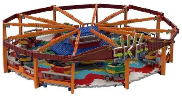 Alt view image 3 of 3 - ZITIANYOUBUILD Custom MOC-159944 Skid Fairground Ride Street Scene (Dynamic Version/3632PCS)