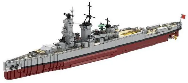 Alt view image 3 of 3 - ZITIANYOUBUILD Custom MOC-114297 Military WWII German Admiral Hipper Heavy Cruiser 4147PCS
