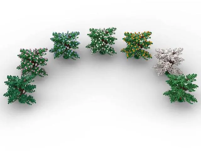 Main image of ZITIANYOUBUILD Custom MOC-102139 Dogwood Tree Set Trains Sand Table Scene(2032PCS) Toys Gift