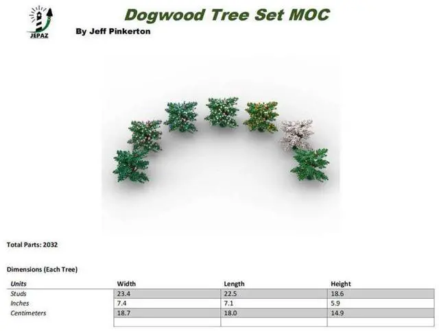 Alt view image 2 of 3 - ZITIANYOUBUILD Custom MOC-102139 Dogwood Tree Set Trains Sand Table Scene(2032PCS) Toys Gift