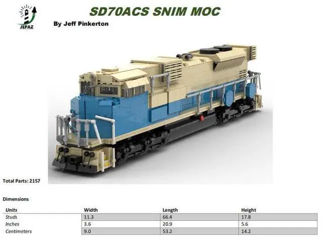 Alt view image 2 of 3 - ZITIANYOUBUILD Custom MOC-142542 Mauritania Railway SNIM SD70ACS Train(2147PCS/Dynamic Version)