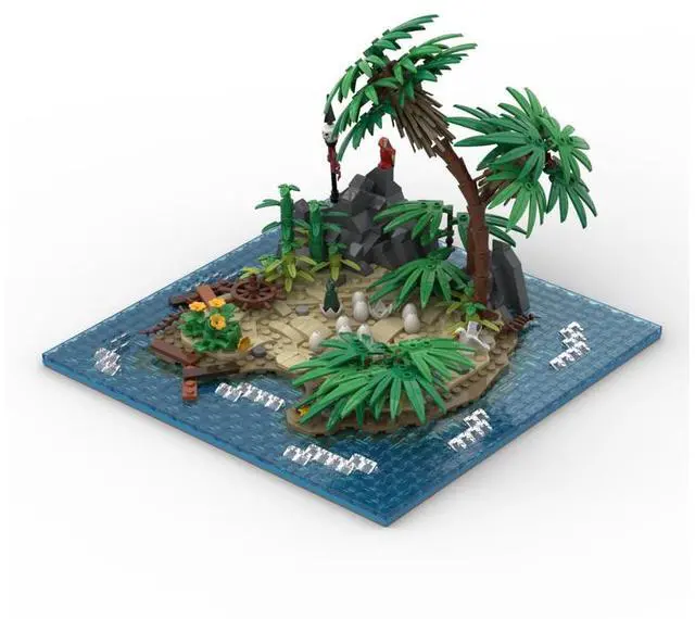 Alt view image 2 of 3 - ZITIANYOUBUILD Custom MOC-119656 Port Sauvage Islands: Orbert's Kingdom Pirate Island 870 Parts