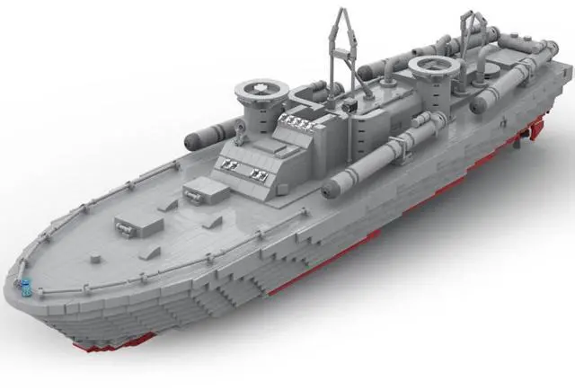Alt view image 2 of 3 - ZITIANYOUBUILD Custom MOC-183763 Elco 80 Stout Ship Large Scale PT Boat WWII Battleship 3523PCS