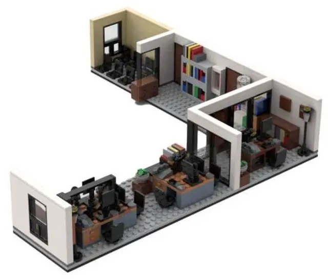 Alt view image 3 of 3 - ZITIANYOUBUILD Custom MOC-141391+MOC-140436 Office Building Scene Model(2078PCS) Toys Gift