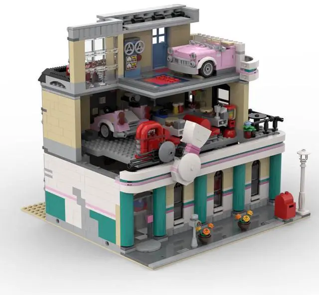 Alt view image 2 of 3 - ZITIANYOUBUILD Custom MOC-58435 Jims Bowling Alley & Diner Toys Gift for Christmas 2171Pcs