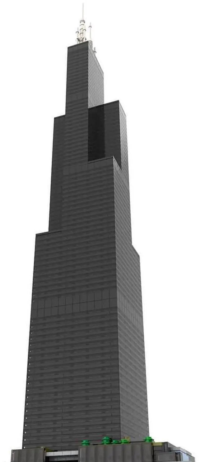Alt view image 2 of 3 - ZITIANYOUBUILD Custom MOC-127024 Willis Tower (Sears Tower) 1:800 Scale Building (2845PCS)