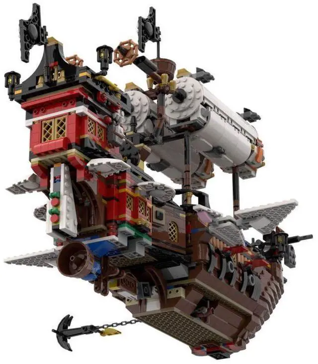 Alt view image 2 of 3 - ZITIANYOUBUILD Custom MOC-141840 Medieval Airship Pirate Theme Model Building Blocks (2771PCS)