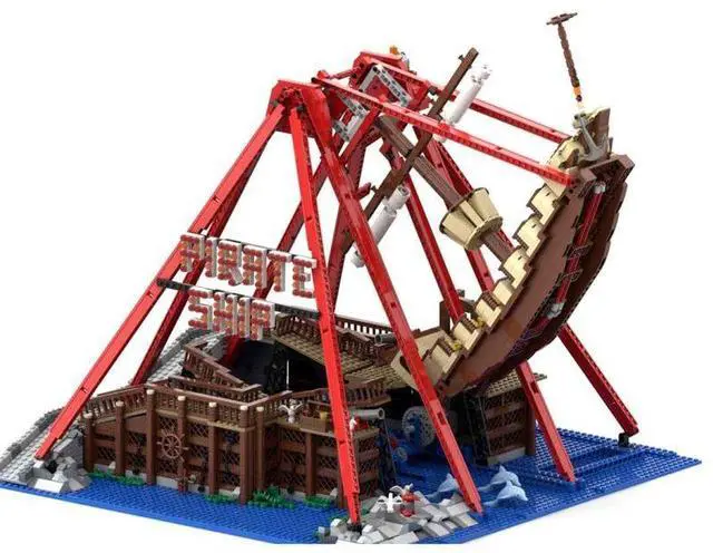 Main image of ZITIANYOUBUILD Custom MOC-67413 Theme Park Pirate Ship Ride (2389 Parts) Building Toys Set Gift