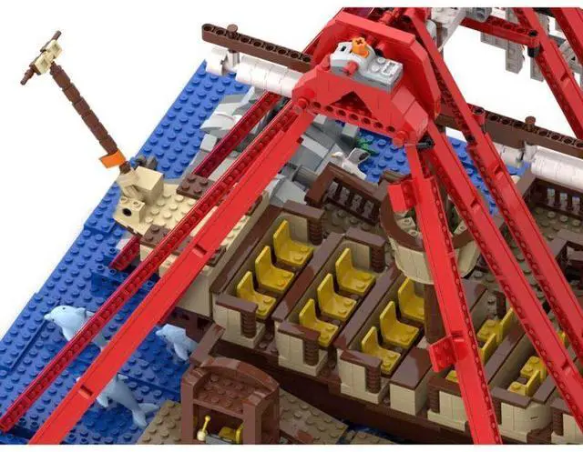 Alt view image 3 of 3 - ZITIANYOUBUILD Custom MOC-67413 Theme Park Pirate Ship Ride (2389 Parts) Building Toys Set Gift