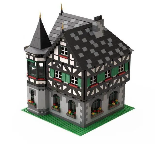 Alt view image 2 of 3 - ZITIANYOUBUILD Custom MOC-104380 Medieval Timber House Model(2465PCS) Toys Gift for Christmas