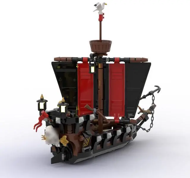 Alt view image 2 of 3 - ZITIANYOUBUILD Custom Moc-163589 Old Pirate Fortress Crimson Outpost on Island 3813 Parts