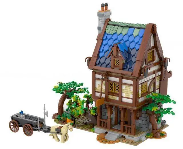 Alt view image 3 of 3 - ZITIANYOUBUILD Custom MOC-83786 Medieval Tavern (2283 Parts) Toys Gift for Christmas