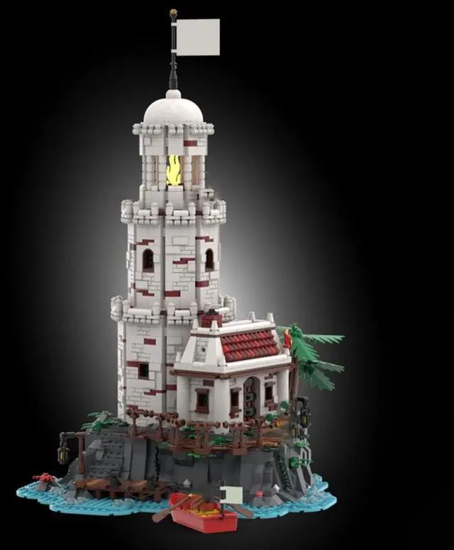 Main image of ZITIANYOUBUILD Custom MOC-194172 Royal Lighthouse with Ship for Pirates Series 2575 Parts