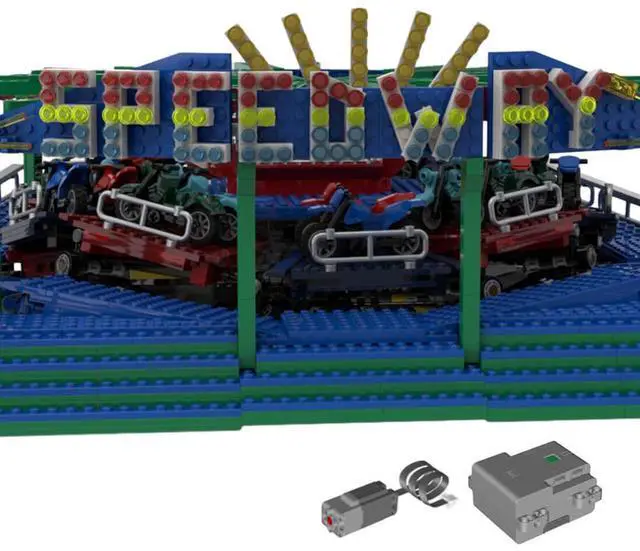 Main image of ZITIANYOUBUILD Custom MOC-158406 Fairground Speedway Street Scene Building Blocks (2645PCS)