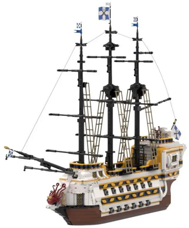 Main image of ZITIANYOUBUILD Custom MOC-160740 Pirate Battleship Assembly Model(3016PCS) Toys Gift