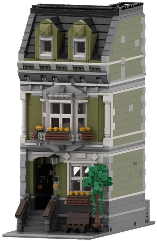 Main image of ZITIANYOUBUILD Custom MOC-119122 Old English Town House Toys Gift for Christmas (2374PCS)