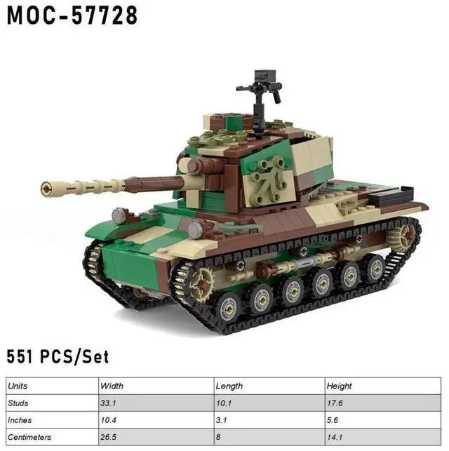 Alt view image 2 of 3 - ZITIANYOUBUILD Custom MOC-55859 1/30 O-I Japanese Super Heavy Tank 1867 Parts Toys Gift