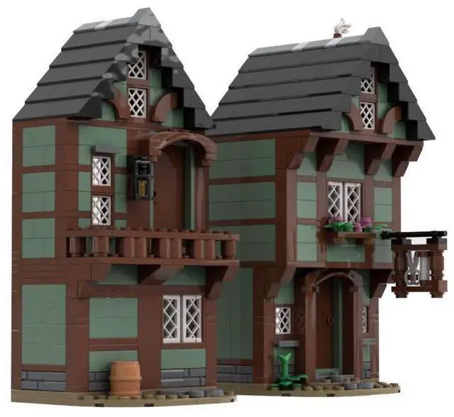 Main image of ZITIANYOUBUILD Custom MOC-109203 Medieval Alleys Inn Model (551 Parts) Toys Gift for Christmas