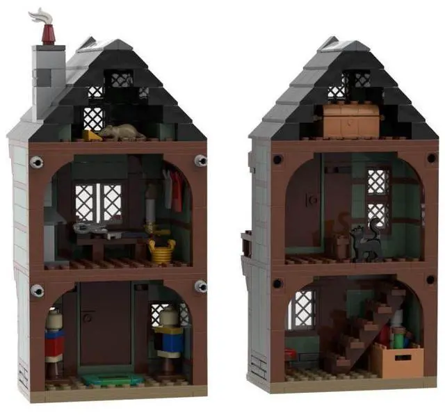 Alt view image 3 of 3 - ZITIANYOUBUILD Custom MOC-109203 Medieval Alleys Inn Model (551 Parts) Toys Gift for Christmas