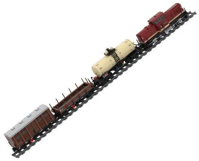 Alt view image 3 of 3 - ZITIANYOUBUILD Custom MOC-81729 Br110 With Box Wagon, Tank Wagon And Flat Wagon (2171 Parts)
