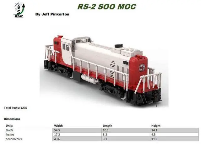 Alt view image 3 of 3 - ZITIANYOUBUILD Custom MOC-117011 RS-2 Soo Line Model(1224PCS/Dynamic Version) Toys Gift