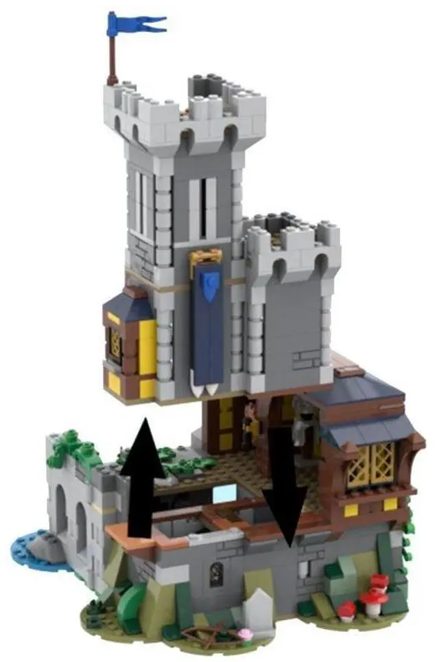 Alt view image 2 of 3 - ZITIANYOUBUILD Custom MOC-115655 Medieval Black Sakers Tower (944 Parts) Toys Gift