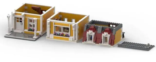 Alt view image 2 of 3 - ZITIANYOUBUILD Custom MOC-96365 Street Scene Modular House Model(992PCS/Orange) Toys Gift