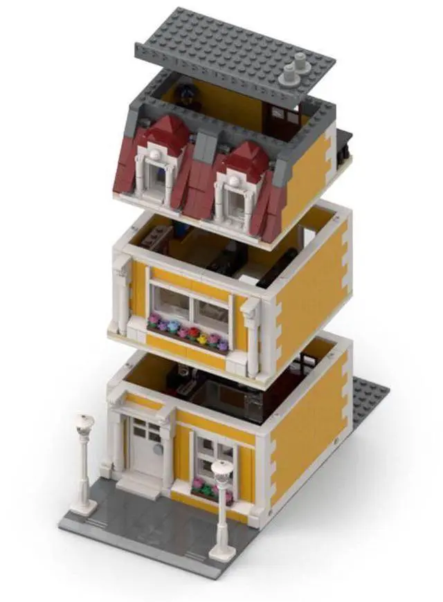 Alt view image 3 of 3 - ZITIANYOUBUILD Custom MOC-96365 Street Scene Modular House Model(992PCS/Orange) Toys Gift