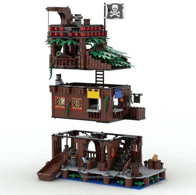 Alt view image 3 of 3 - ZITIANYOUBUILD Custom MOC-127727 Pirate Tavern 919 Parts Toys Gift Perfect for christmas