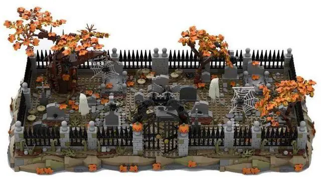 Alt view image 2 of 3 - ZITIANYOUBUILD Custom MOC-118177 Medieval Haunted Cemetery (2025 Parts) Toys Gift for Christmas